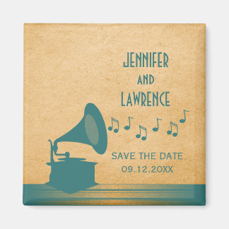 Blauwgroen Gramophone sparen de Magnet van de Dat