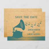 Blauwgroen  Gramophone sparen het Briefkaart van d (Voorkant / Achterkant)