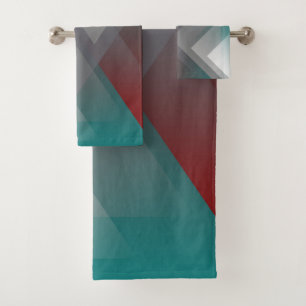 Blauwgroen grauwe bogungsymmetrie bad handdoek