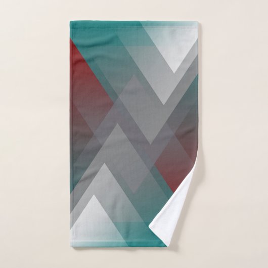 Blauwgroen grauwe bogungsymmetrie bad handdoek (Handdoek)