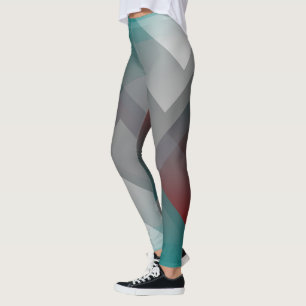 Blauwgroen grauwe bogungsymmetrie leggings
