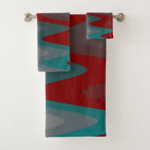 blauwgroen grauwe golven bad handdoek (Insitu)