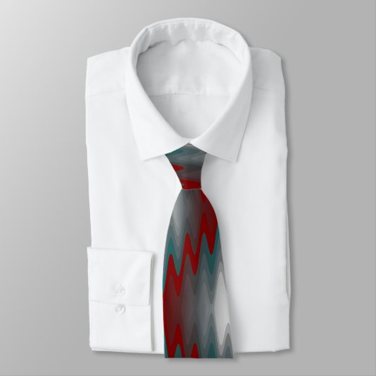 blauwgroen grauwe golven stropdas (Gebonden)