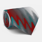 blauwgroen grauwe golven stropdas (Opgerold)