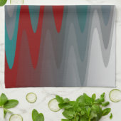 blauwgroen grauwe golven theedoek (Gevouwen)