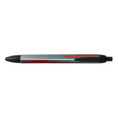 blauwgroen grauwe golven zwarte inkt pen (Achterkant)