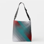 blauwgroen grauwe strepen van burgundy crossbody tas (Achterkant)