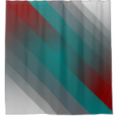 blauwgroen grauwe strepen van burgundy douchegordijn (Voorkant)