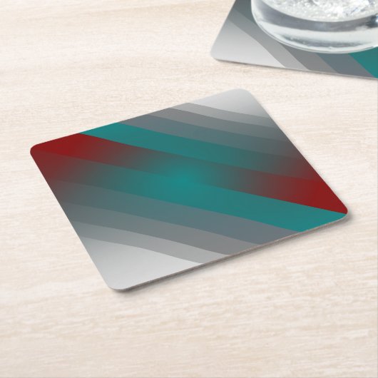 blauwgroen grauwe strepen van burgundy kartonnen onderzetters (Schuin)