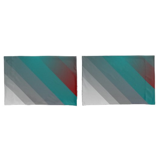 blauwgroen grauwe strepen van burgundy kussensloop (Voorkant-Set)