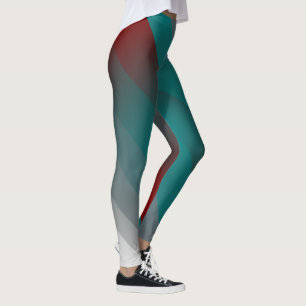 blauwgroen grauwe strepen van burgundy leggings