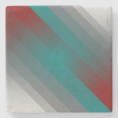 blauwgroen grauwe strepen van burgundy stenen onderzetter (Voorkant)