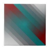 blauwgroen grauwe strepen van burgundy tegeltje (Voorkant)