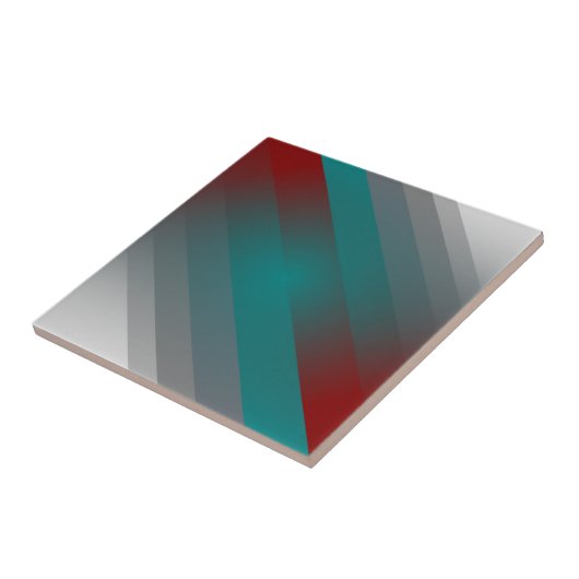 blauwgroen grauwe strepen van burgundy tegeltje (Zijkant)