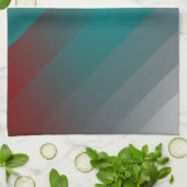 blauwgroen grauwe strepen van burgundy theedoek (Gevouwen)