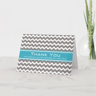 Blauwgroen Gray Chevron Employee Appreciation Card Bedankkaart