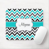 Blauwgroen Gray Chevron Persoonlijke Mousepad Muismat (Met muis)