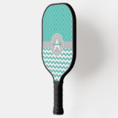 Blauwgroen Gray Chevron Quatrefoil Pickleball Paddle (Links)