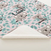 Blauwgroen Gray Koala Beer Baby Sherpa Blanket Deken (3/4)