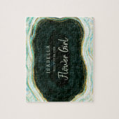 Blauwgroen Green Agaat Rock wordt ons Bloemenmeisj Legpuzzel (Verticaal)