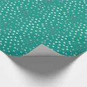 Blauwgroen Green en Silver Glitter City Stippen Cadeaupapier (Hoek)