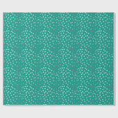 Blauwgroen Green en Silver Glitter City Stippen Cadeaupapier (Vlak)