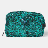 Blauwgroen Green Glam Confetti Toilettasje (Achterkant)