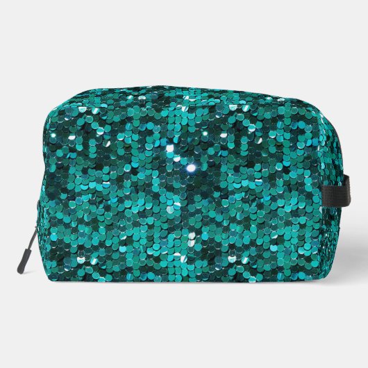 Blauwgroen Green Glam Confetti Toilettasje (Achterkant)