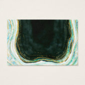 Blauwgroen Green & Gold Agate Website RSVP Insert  Visitekaartje (Achterkant)