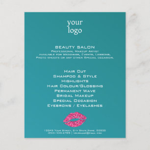 Blauwgroen Green Lips schoonheidssalon Flyer