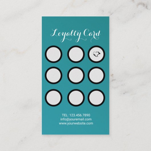 Blauwgroen Green Lips schoonheidssalon Klantenkaartje (Achterkant)