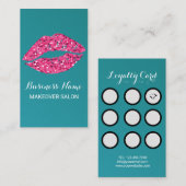 Blauwgroen Green Lips schoonheidssalon Klantenkaartje (Voorkant / Achterkant)