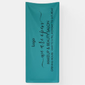 Blauwgroen Green Lips schoonheidssalon Spandoek (Verticaal)