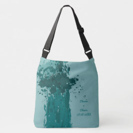 Blauwgroen Green Paint Splatter Party Gift Tote Bag