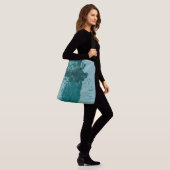Blauwgroen Green Paint Splatter Party Gift Tote Bag (Op model)