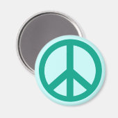 Blauwgroen Green Peace Sign-producten Magneet (Voorkant / Achterkant)