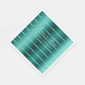 Blauwgroen Green Ribbon Wedding Vrijgezellenfeest Servet (Hoek)