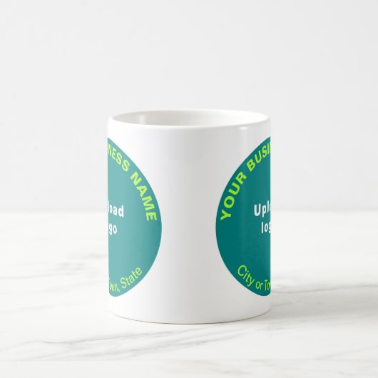 Blauwgroen Green Round Business Brand op Mok (Center)