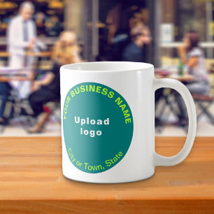 Blauwgroen Green Round Business Brand op Mok
