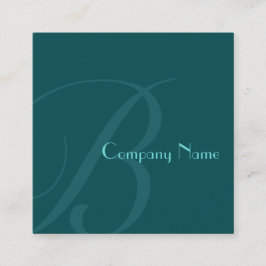 Blauwgroen Green Two Toned Vierkante Visitekaartje