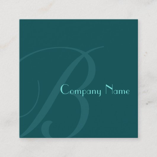 Blauwgroen Green Two Toned Vierkante Visitekaartje (Voorkant)