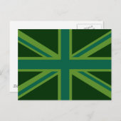 Blauwgroen Green UK Union Jack Decor Briefkaart (Voorkant / Achterkant)