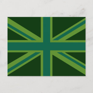 Blauwgroen Green UK Union Jack Decor Briefkaart