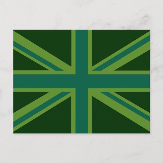 Blauwgroen Green UK Union Jack Decor Briefkaart (Voorkant)