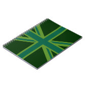 Blauwgroen Green UK Union Jack Decor Notitieboek (Linkerzijde)