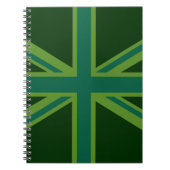 Blauwgroen Green UK Union Jack Decor Notitieboek (Voorkant)