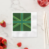 Blauwgroen Green UK Union Jack Decor Servetten (Insitu)
