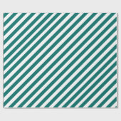 Blauwgroen Green Wide Stripe vakantie Cadeaupapier (Vlak)