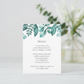 Blauwgroen Greenery Details Wedding Overige inform Informatiekaartje (Staand voorkant)