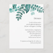 Blauwgroen Greenery Details Wedding Overige inform Informatiekaartje (Voorkant)